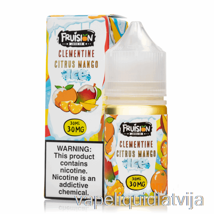 Ledus Klementīns Citrusaugļu Mango - Fruision Sāļi - 30ml 30mg Vape šķidrums